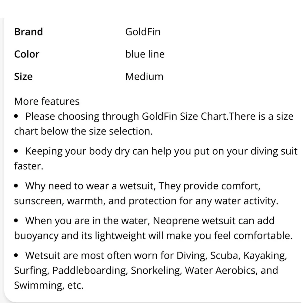 GoldFin Wetsuit Top Womens Medium Black Teal 2mm Neoprene Zip Front Excellent